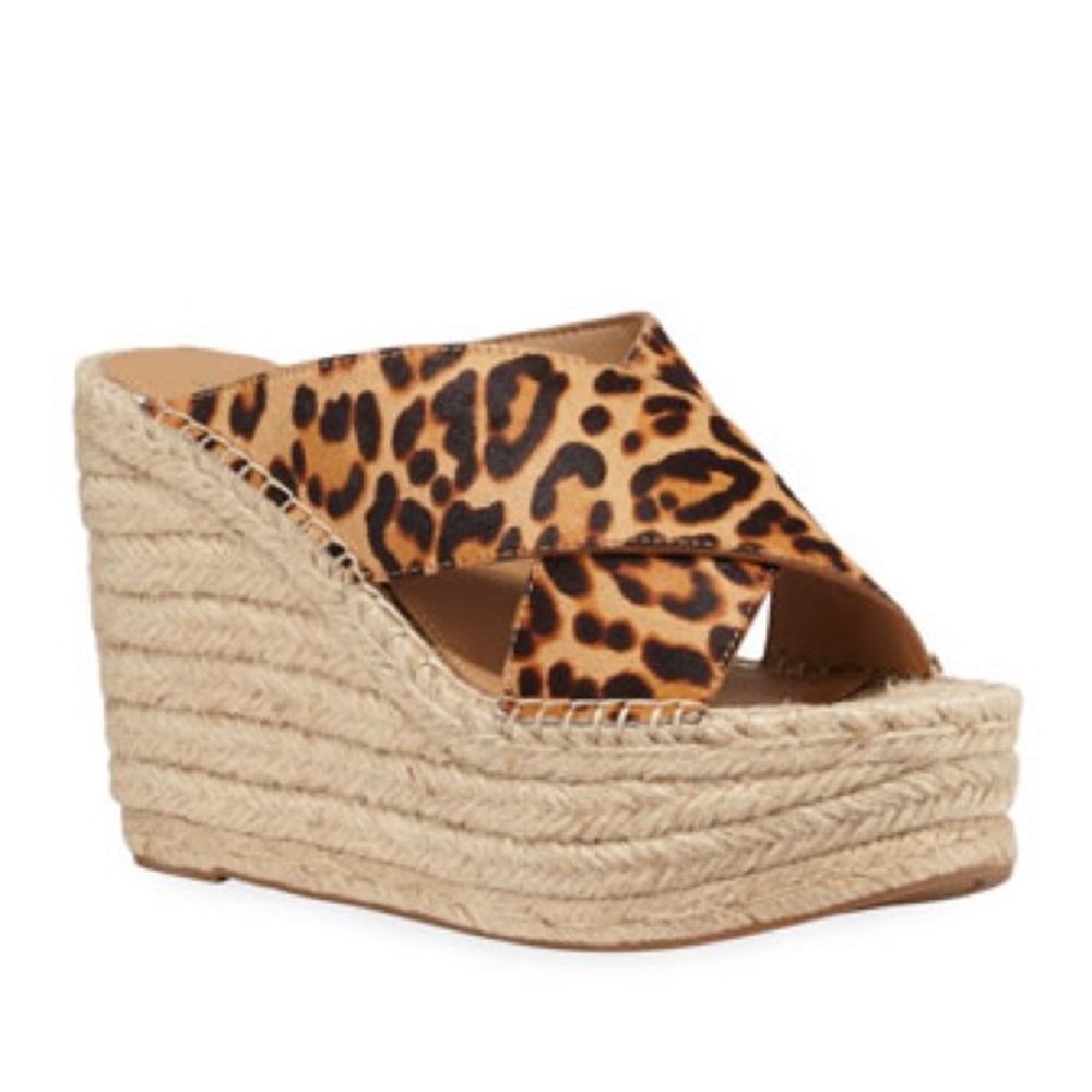 Marc Fisher Adenly Leopard Espadrille Wedges